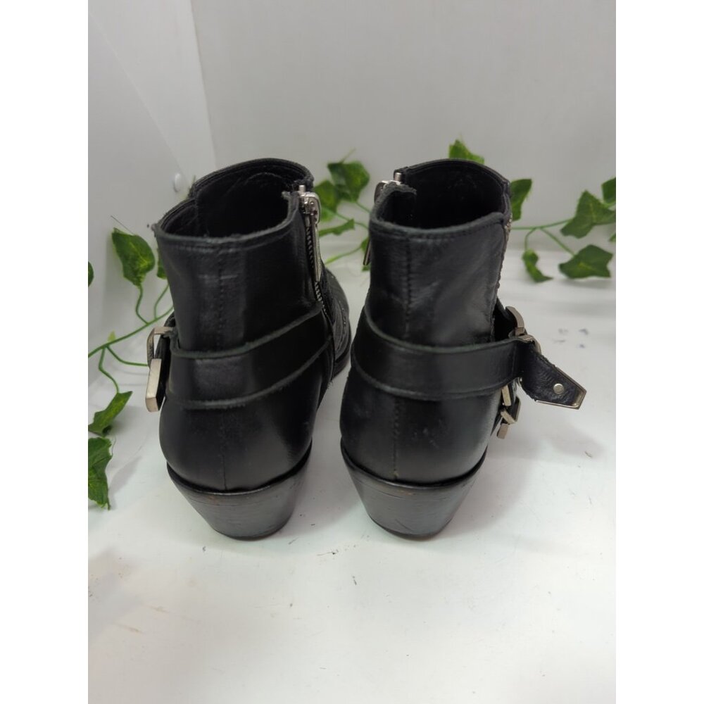 Anine Bing Women's Bianca Studded Ankle Boot Western Black Leather